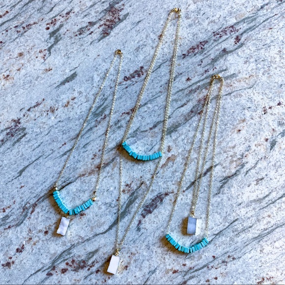 Druzy & Turquoise Necklace - Picture 2 of 13